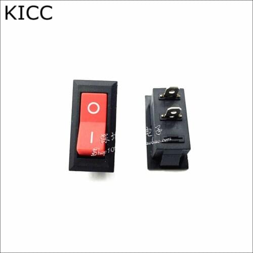 13*29MM Rocker Switch Red KCD3 KCD2 2Pin 2File Seesaw switch 6A250V 10A125V Power switch 5Pcs