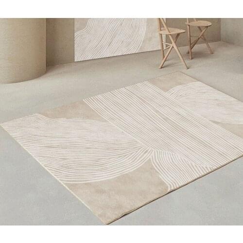 Light Luxury Carpet Livingroom Home Soft Line Rugs For Bedroom Sofa Coffee Table Floor Mat Simple Bedside Nordic Area Rugs