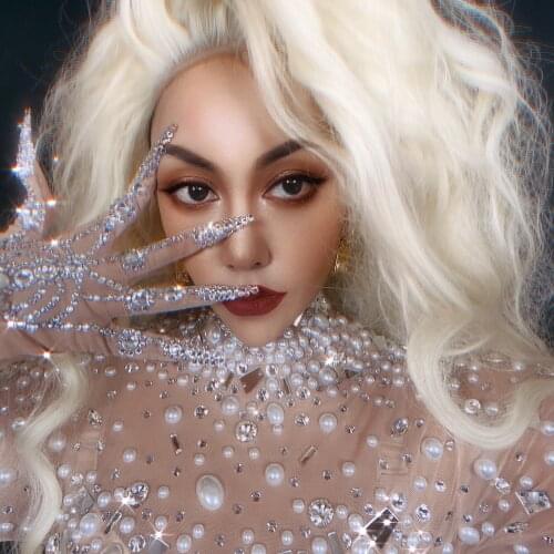 Rhinestone Full Diamond Gloves Costume Women Dj Party Accessories Collocation Pearl Gloves Stage Costume Festival Outfits DN7306