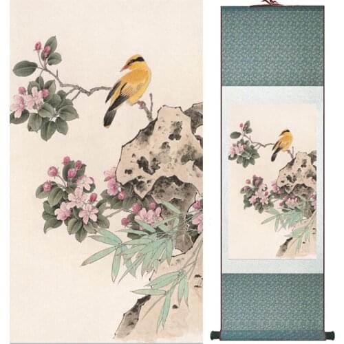Home Office Decoration Chinese scroll painting birds painting Chinese wash Printed painting 052702