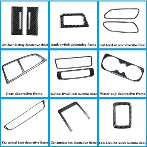 ZD Car Styling Protective Decorative Carbon Fiber Interior Stickers For Audi Q7 2016 2017 Sline Accessories S line