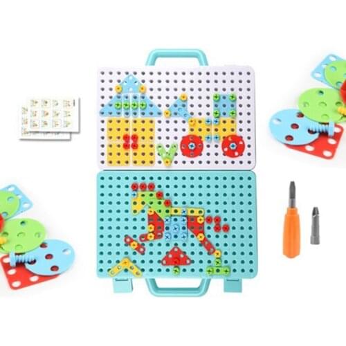 1Set Baby Boy Girl Education Block Brain Training Toy Developmental Baby Toy Engineering Building Set 3D Drill Puzzle