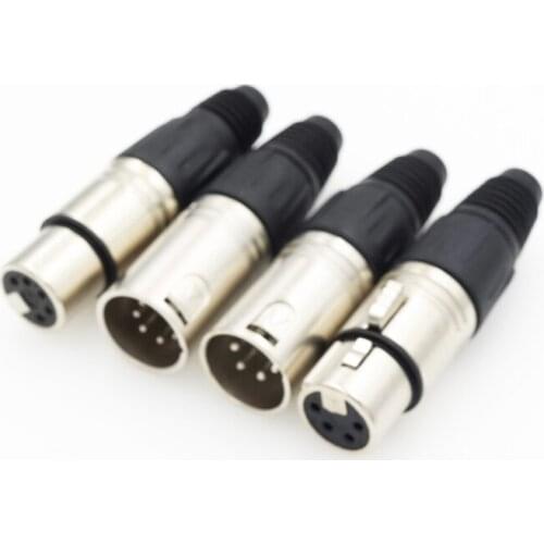 10 Pairs 3/4/5 Pin XLR Audio Cable Connector Male/Female MIC Jack Plug and for Microphone Cable Electrical Adapter Audio Cable