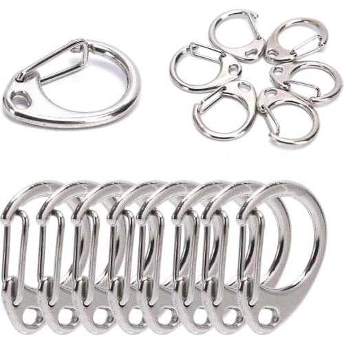 10Pcs DIY 23mm Polished C Shape Split Ring Charms Lobster Clasp Hook For Key Ring Necklace Bracelet Tassel Keychain Making