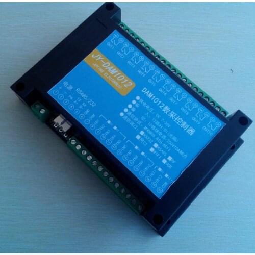 12DI optocoupler inputs, 10 relay outputs USB interface Data Acquisition Module RS485 modbus ASCII RTU Din Rail