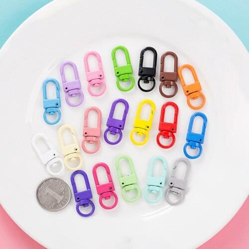 20PCS Colorful Key Chain Ring Metal Lobster Clasp Clips Bag Car Keychain DIYJewelry Accessories Key Hooks Hook Up Base Findings
