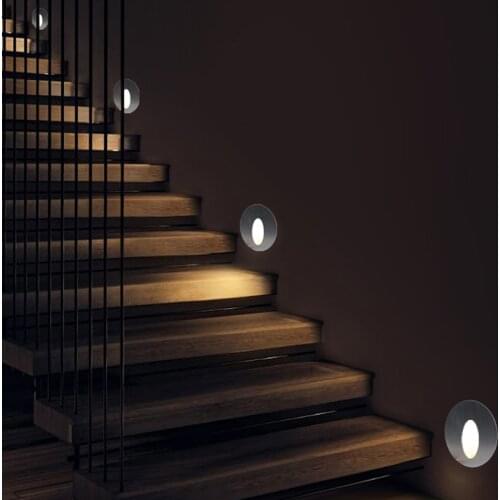 3w led Stair Light with Embedded box Aluminum Step Lights Outdoor LED Wall Lamp Footlight Waterproof IP65 85-265v