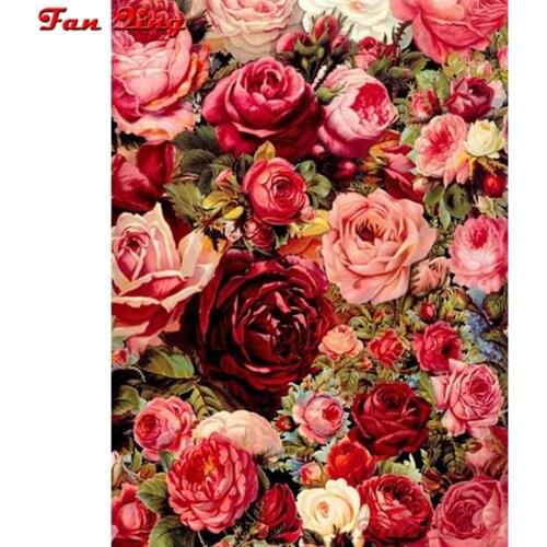 3D Diamond Cross Stitch Crystal Square Diamond Sets Full Decorative Diy Diamond Painting Rose Diamond Embroidery Flower