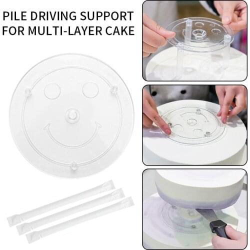 4 Pieces/set White Plastic Cake Sticks Support Rods with 1 PCsgasket Cake Separator Plates Cakes and 3 straws 4/6/8/10/12inch