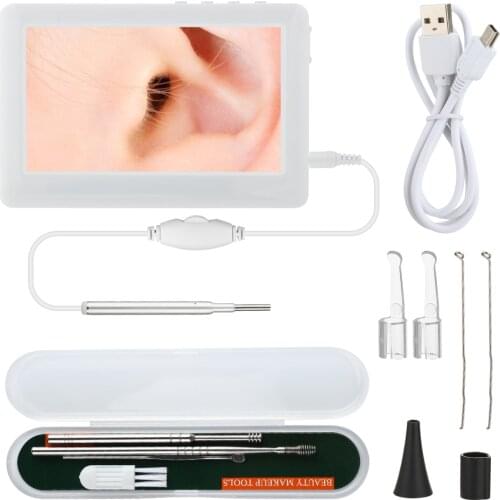 6 LEDs Luminous Ear Otoscope with 4.3in Screen Medical Ear Cleaner IPX67 Nose Teeth Oral Inspection Endoscope Ear Wax Cleaning