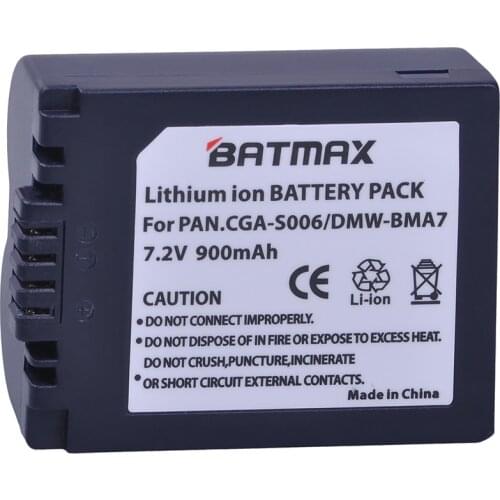1 Pc CGA-S006 S006E CGR-S006E S006A DMW-BMA7 Battery for Panasonic Lumix DMC-FZ7 FZ8 FZ18 FZ28 FZ30 FZ35 FZ38 FZ50
