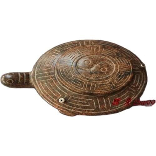 Antique Hongshan culture high antique jade magnetic absorption study four treasures turtle inkstone ornaments