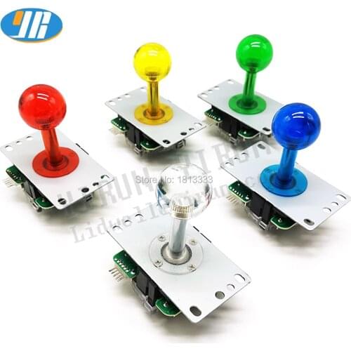 Arcade Joystick Copy SANWA Joystick With Clear Ball Top Round Gate 5Pin PCB Board 4 Way 8 Way Stick For Zero Delay Arcade