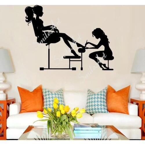 Free shipping Nail Salon Vinyl Wall Sticker Home Decor Stikers For Babys Rooms Art Decor Wallpaper