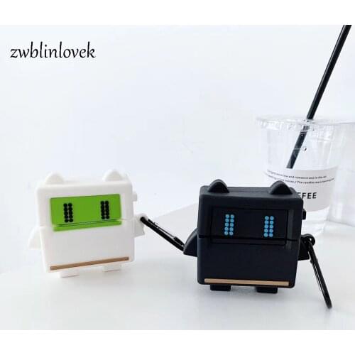 For airpods pro 2 1 case 3d robot design cover case for airpods protective earphone charging box cover