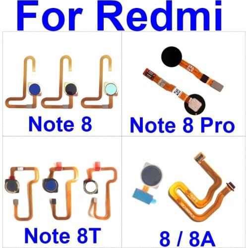 Black Home Button Flex Ribbon Cable For Xiaomi Redmi Note 8 Pro Menu Key Fingerprint Recognition Sensor Flex Cable Repair