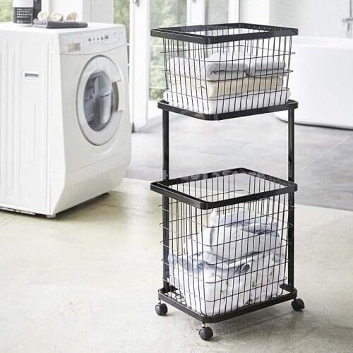 Home Nordic Laundry Basket Dirty Clothes Frame Change Laundry Dirty Clothes Storage Basket Iron Double Dirty Clothes Basket