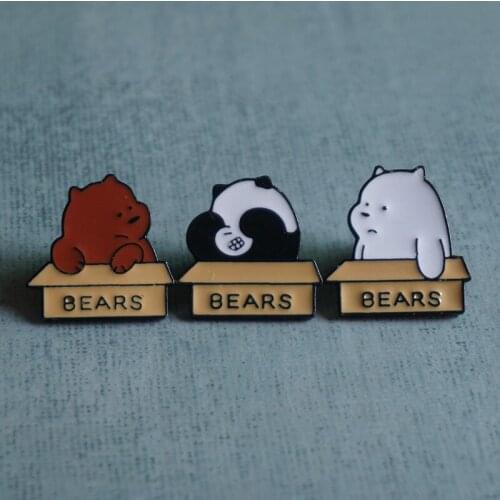 Animals Enamel Pins Custom Funny Bears Brooches Shirt Bag Lapel Badge Cute Jewelry Gifts for Kids Friends