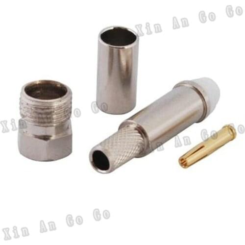 FME female crimp RF Coxial connector FME female Jack straight Crimp for RG58 RG142 LMR195 coaxial cable fast ship