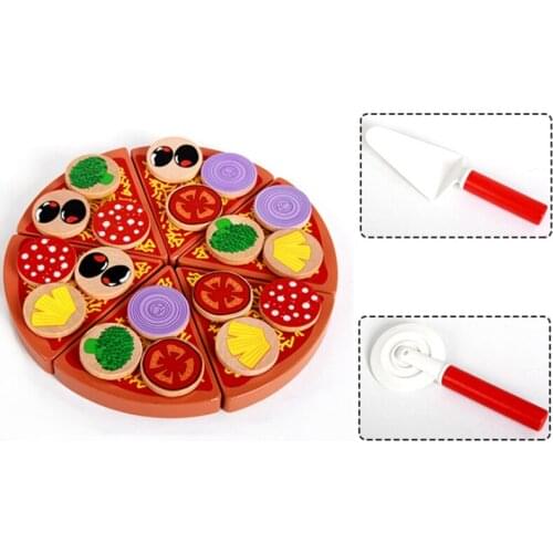 Simulation Wooden Cut Pizza Vegetables,Kitchen Food Toy,Hands-on Ability Pretend Game,Children Educational Toy,Baby Gift