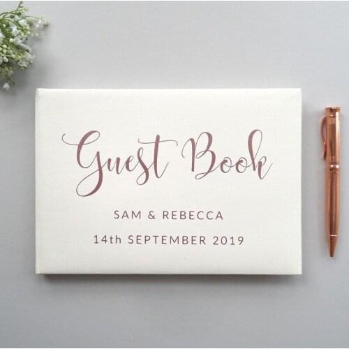 Personalized Wedding Guest Book Alternative Guestbook Custom Name and Date Gold Wedding Anniversary Photo Albums for Party Decor