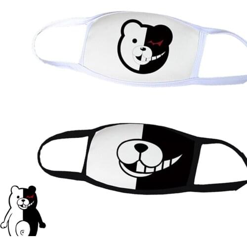 Cosplay Anime Adults Mask Danganronpa Monokuma Black White Bear Face Mask for Women Men Face Accessories Halloween