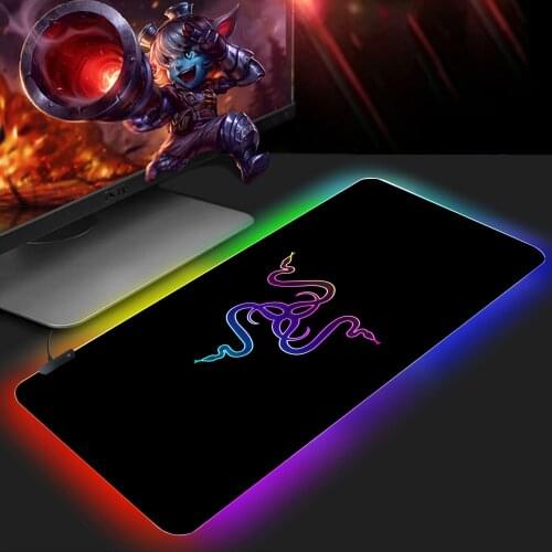 Mouse pad RGB Razer Gaming Accessories Computer Large 900x400 Mousepad Gamer Rubber Carpet With Backlit Play CS GO LOL CF mat