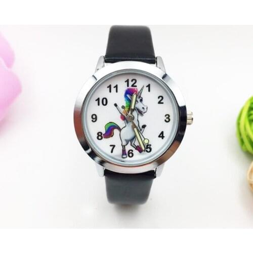 Beauty 3D Pattern Unicorn Watch For Kids Boys Children Students Quartz Watches Luminous Hands Jelly Cartoon Wristwatch Girl Gift