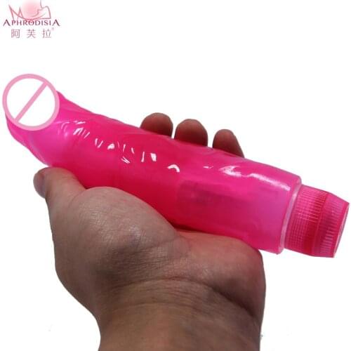 Crystal Multispeed Waterproof Realistic Dildo Vibrator, Soft Jelly Powerful G Vibe, Vibrate Sex Toy for Women G Spot Mastubating