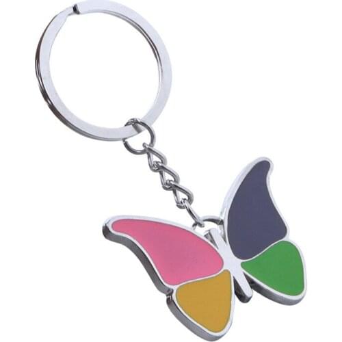 Fashion Enamel Metal Butterfly Pendant Keychains Keyrings Sexy Butterfly Keychains Key Holder For Women Girls Christmas Gift