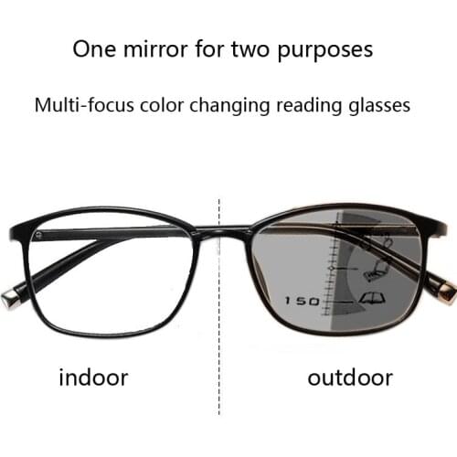 Zilead Multifocal Progressive Reading Glasses Dual-Use Anti-Blue Light Adjustment Eyewear for Men Women +1.0 to +4.0