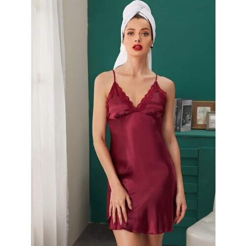 Summer New Womens Sleepwear Female Sexy Spaghetti Strap Nightgown Rayon Nightdress Short Summer Dress Gown