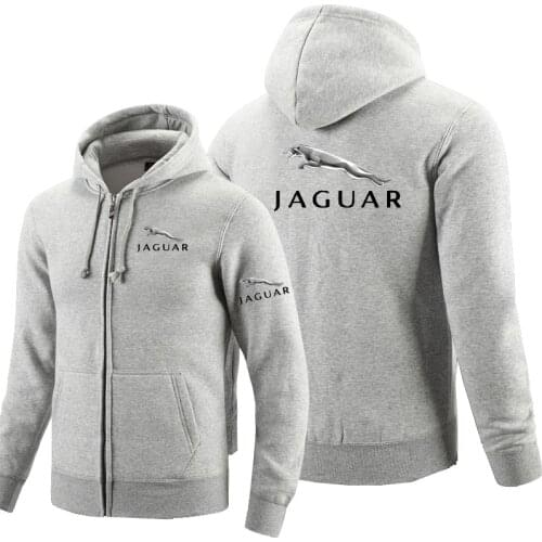 2021 New Men‘s Jaguar Car Wing Logo Print Hoodie Men Harajuku Sweatshirt Sportswear Man’s Cotton Pullover Trend Zipper Hoodie