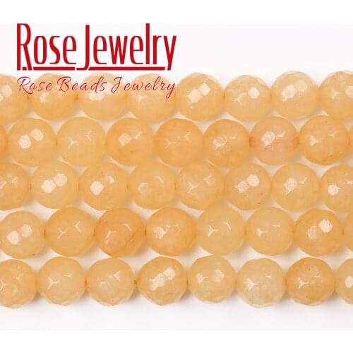 Wholesale Natural Stone Faceted Yellow Aventurine Gem Beads 15" Strand 6 8 10 mm for Jewelry Making DIY Necklace Bracelet