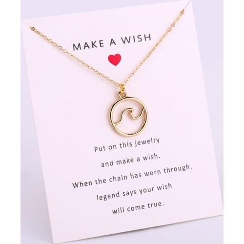 Ocean Waves Sand Dollar Starfish Pendant Necklace Women Girls Jewelry Party Friendship Gift Drop Shipping