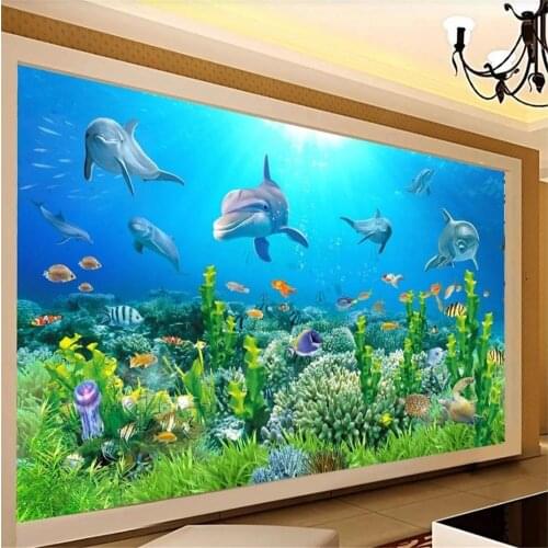 Custom 3d wallpapers beautiful scenery wallpapers Underwater World Ocean wallpapers TV Background Wall