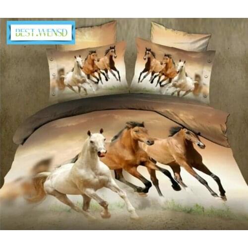 Bed Linens Bedding Set 3d Winter Comfortable Beddings European And American Style Galloping Horse Quilt Sets Sheet Pillowcasess