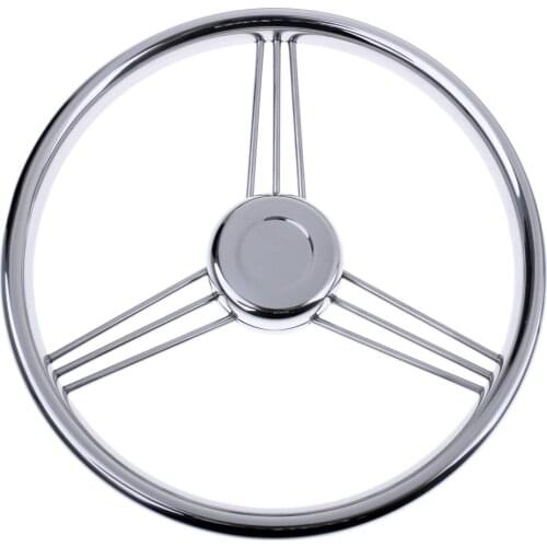 Durable Boat Stainless Steering Wheel with Knob 3 Spoke for Marine Yacht Underwater