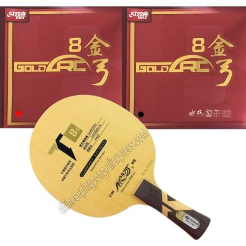 Pro Table Tennis PingPong Combo Racket Galaxy YINHE T8s with 2Pieces DHS GoldArc 8 Table Tennis Rubber shakehand long FL