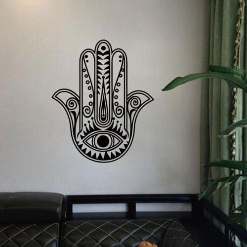 Fatima Hand Amulet Health Peace Wall Sticker Living Room Room Vinyl Sticker Detachable Islamic Muslim Wallpaper Mural MSL18