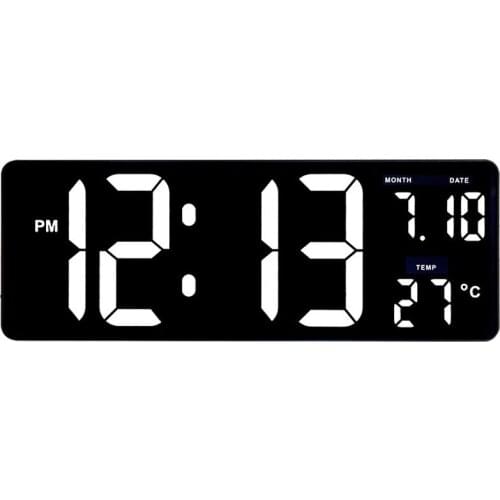 LED Digital Wall Clock Large Screen Calendar Temperature Display Clock Home Decoration Living Room Office Hanging/Table Clock