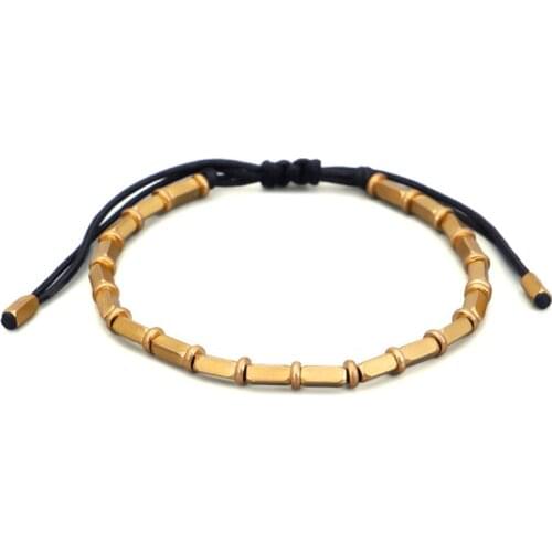 Tibetan Buddhist Copper Bracelet Beaded Braided Lucky Cotton Rope Metallic Copper Handmade Tibetan Bracelets For Unisex