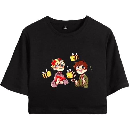 Tubbo Dreamwastaken GeorgeNotFound print autumn Spring Summer Holiday youthful Women/girl sexy bare midriff Kawaii Style