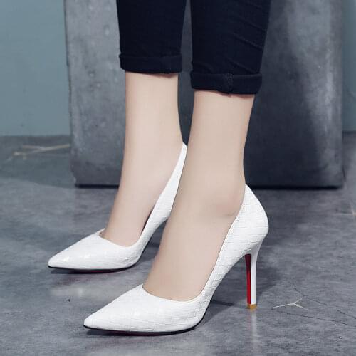 High heels women 2021 spring new pointed toe stiletto plaid sexy single shoes work shoes women