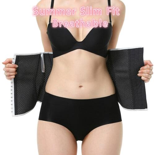 Womens Latex Breathable Waist Trainer Cincher Corset Workout Summer Weight Loss Hourglass Body Shapers Slimming Belt Shapewear