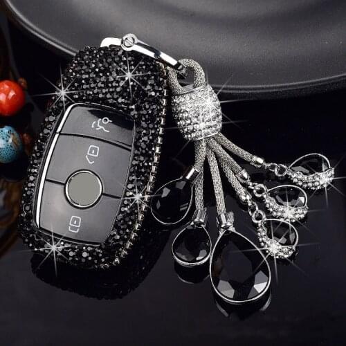 Diamond Rhinestones Female Car Key Protective Case Key Cover For New Ben z E-class GLA/GLC/GLE E200L C180L C260L A200L E300L