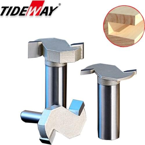 Tideway 1pc 1/2" Shank T Type Woodworking Router Bits Professional Grade Slotting Milling Cutter For Wood CNC Milling Tool