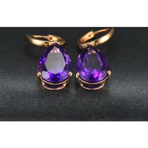 2021 Classic Sliver 925 Women Drop Earrings Pendant Amethyst Zircon Gemstones Geometric Jewellery Earrings Ornaments Wholesale