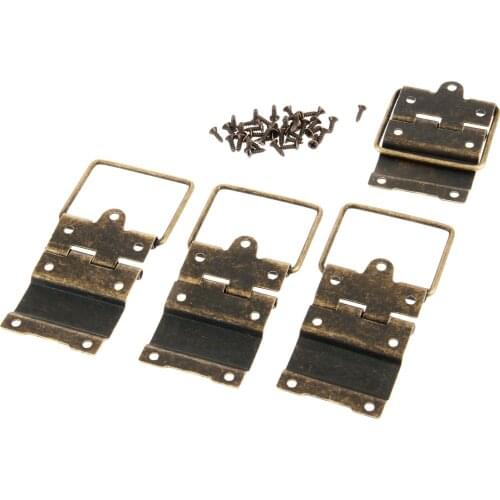 4Pcs Antique Cabinet Hinges Furniture Accessories Door Hinges Drawer Jewellery Box Hinges For Furniture Hardware 34x53mm