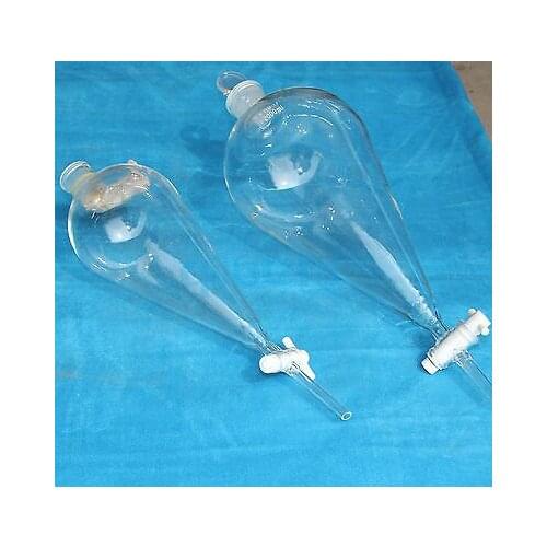 500ML Standard Stopper Glass Pear Shaped Separatory Funnel with PTFE Stopcock